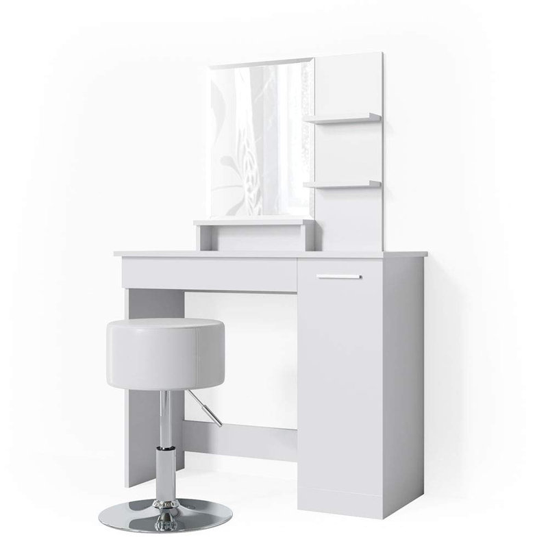 Brayden Studio Schminktisch-Set Fontanez mit Spiegel & Bewertungen